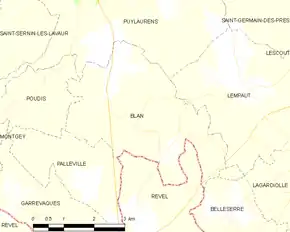 Poziția localității Blan