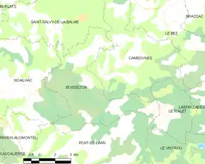 Poziția localității Boissezon