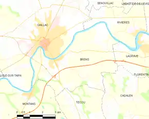 Poziția localității Brens