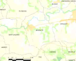 Poziția localității Briatexte