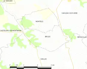 Poziția localității Broze