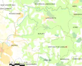 Poziția localității Burlats