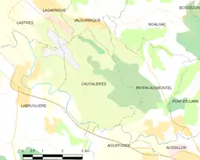 Poziția localității Caucalières