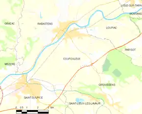 Poziția localității Couffouleux