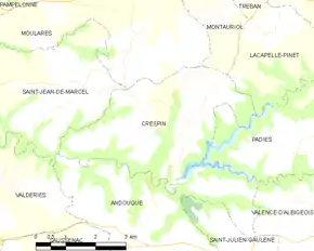 Poziția localității Crespin