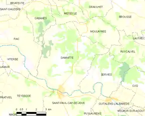 Poziția localității Damiatte