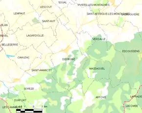 Poziția localității Dourgne