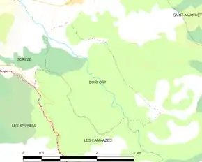 Poziția localității Durfort