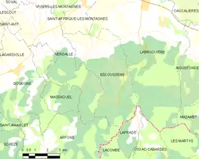 Poziția localității Escoussens