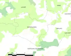 Poziția localității Espérausses