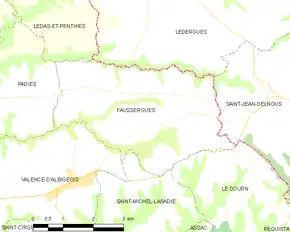 Poziția localității Faussergues