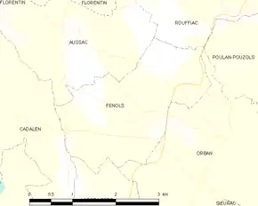 Poziția localității Fénols