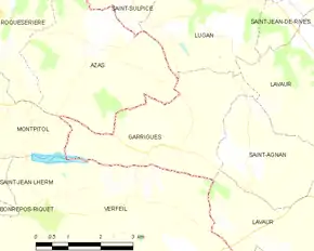 Poziția localității Garrigues