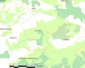 Poziția localității Gijounet