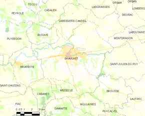 Poziția localității Graulhet