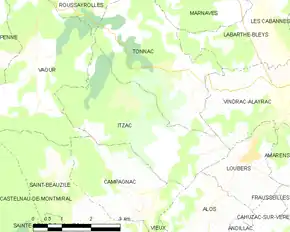 Poziția localității Itzac