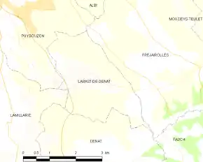 Poziția localității Labastide-Dénat