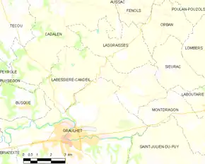 Poziția localității Labessière-Candeil
