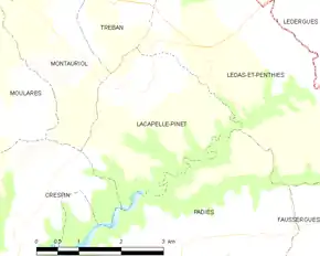 Poziția localității Lacapelle-Pinet