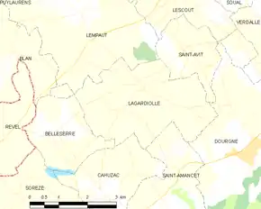 Poziția localității Lagardiolle