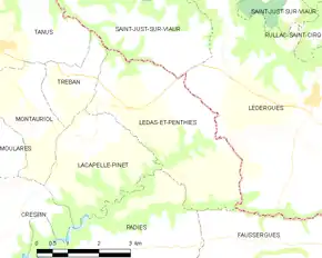 Poziția localității Lédas-et-Penthiès