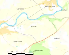 Poziția localității Loupiac