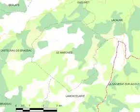 Poziția localității Le Margnès