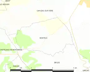 Poziția localității Montels