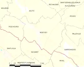 Poziția localității Montgey