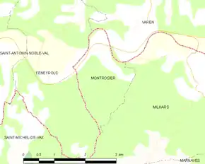 Poziția localității Montrosier