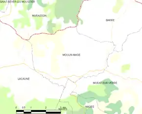 Poziția localității Moulin-Mage