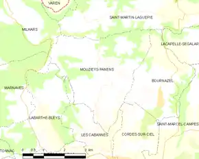 Poziția localității Mouzieys-Panens
