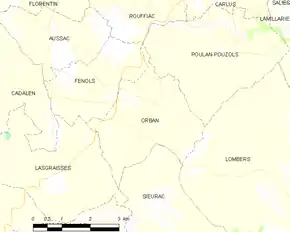 Poziția localității Orban