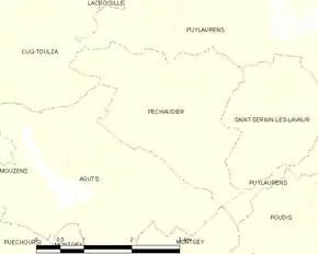 Poziția localității Péchaudier