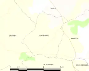 Poziția localității Peyregoux