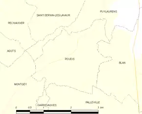 Poziția localității Poudis