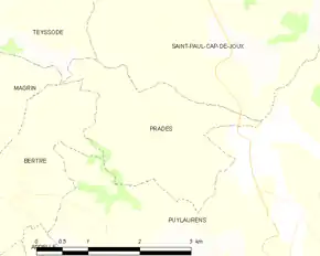 Poziția localității Prades