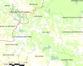 Poziția localității Puycelsi