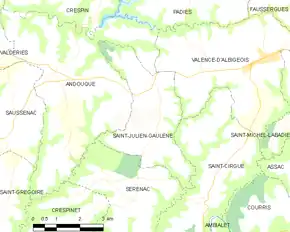 Poziția localității Saint-Julien-Gaulène