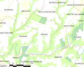 Poziția localității Sérénac