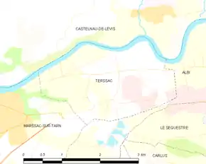 Poziția localității Terssac