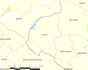 Poziția localității Teulat