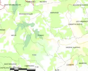 Poziția localității Tonnac