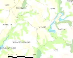 Poziția localității Le Travet