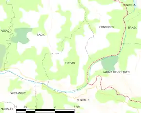 Poziția localității Trébas