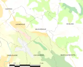 Poziția localității Valdurenque