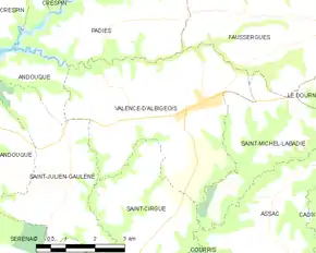 Poziția localității Valence-d'Albigeois