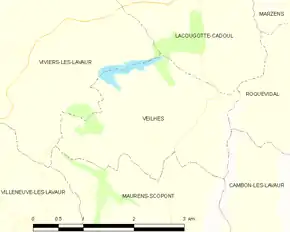 Poziția localității Veilhes