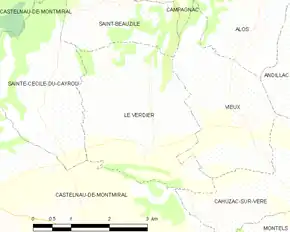 Poziția localității Le Verdier