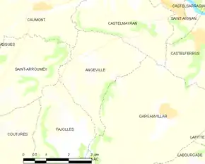 Poziția localității Angeville
